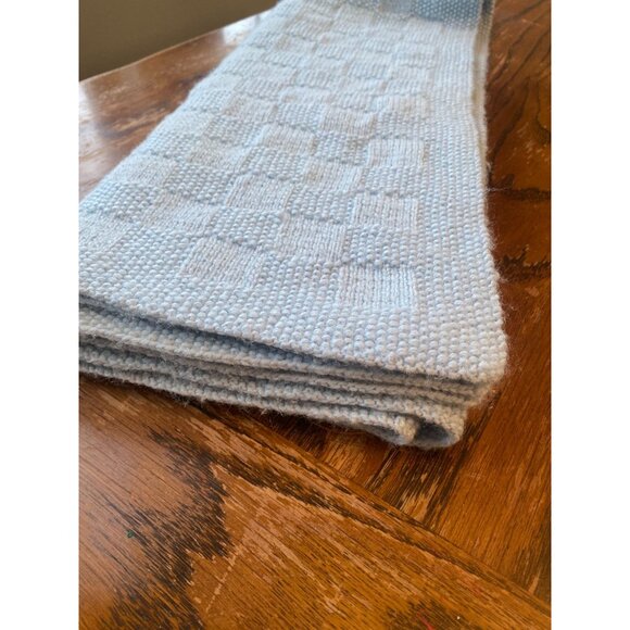 Handmade Knit Baby Blanket Blue Large  40"x40" - Picture 4 of 4